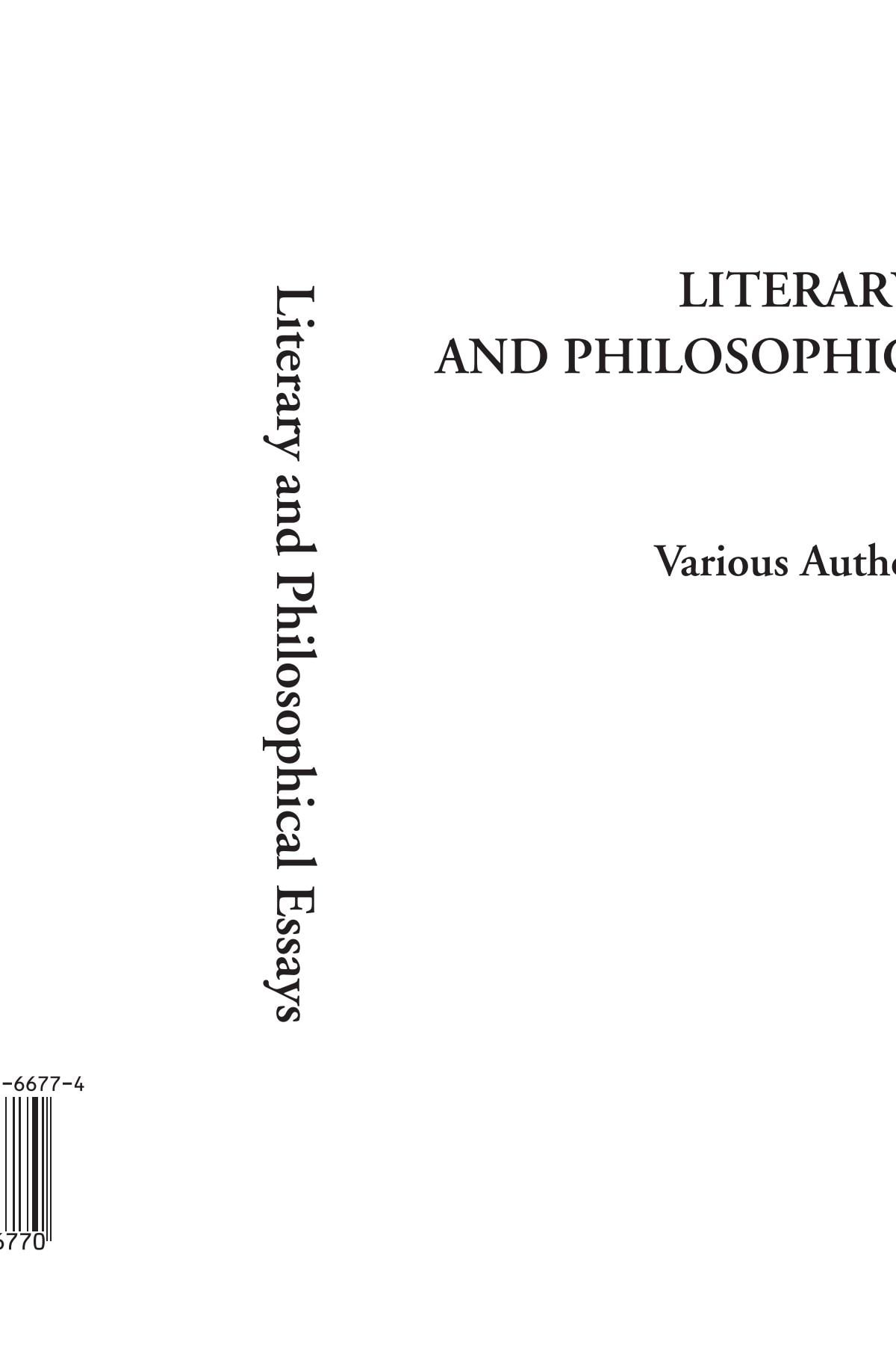 Literary and Philosophical Essays