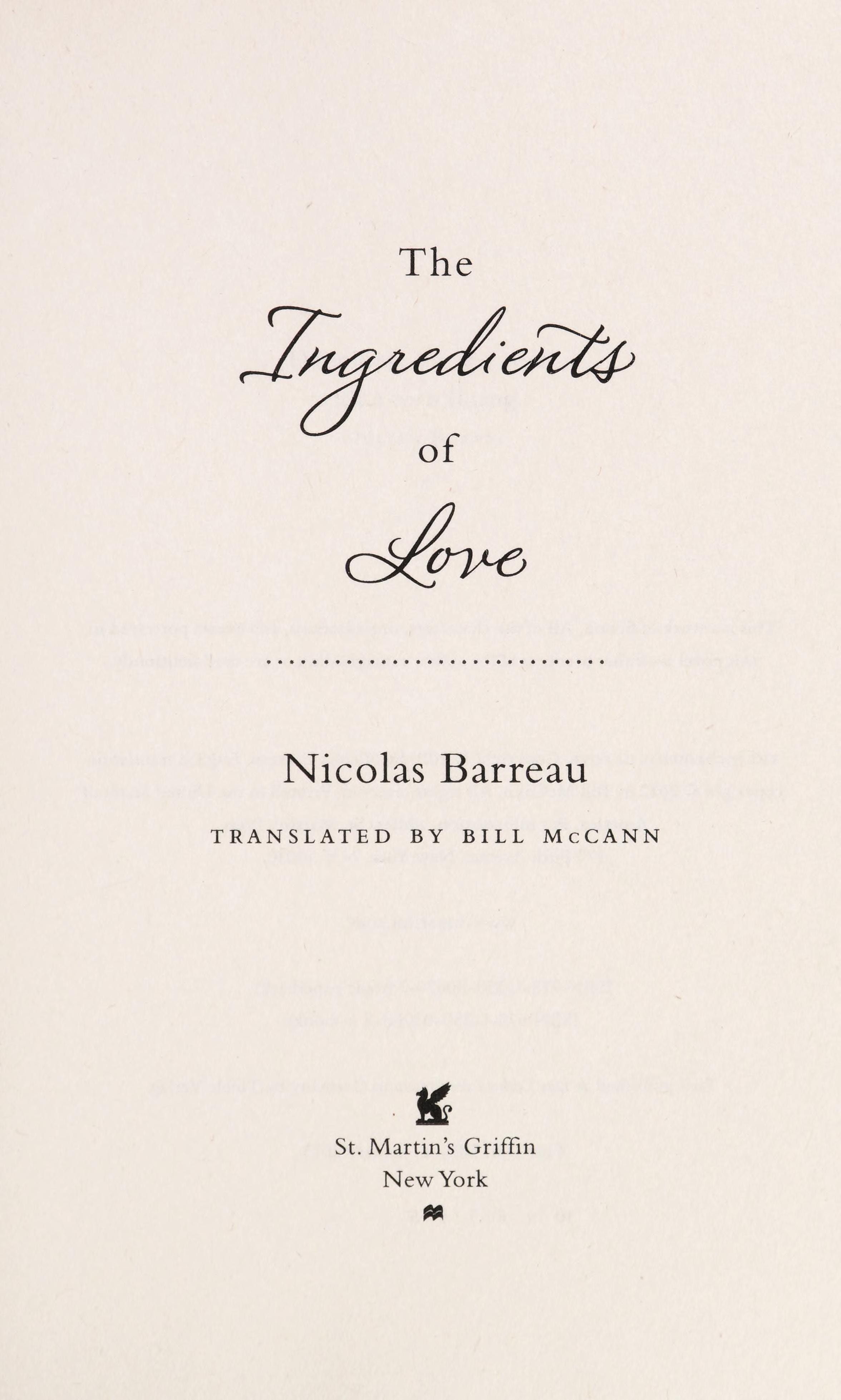 Ingredients of Love, The