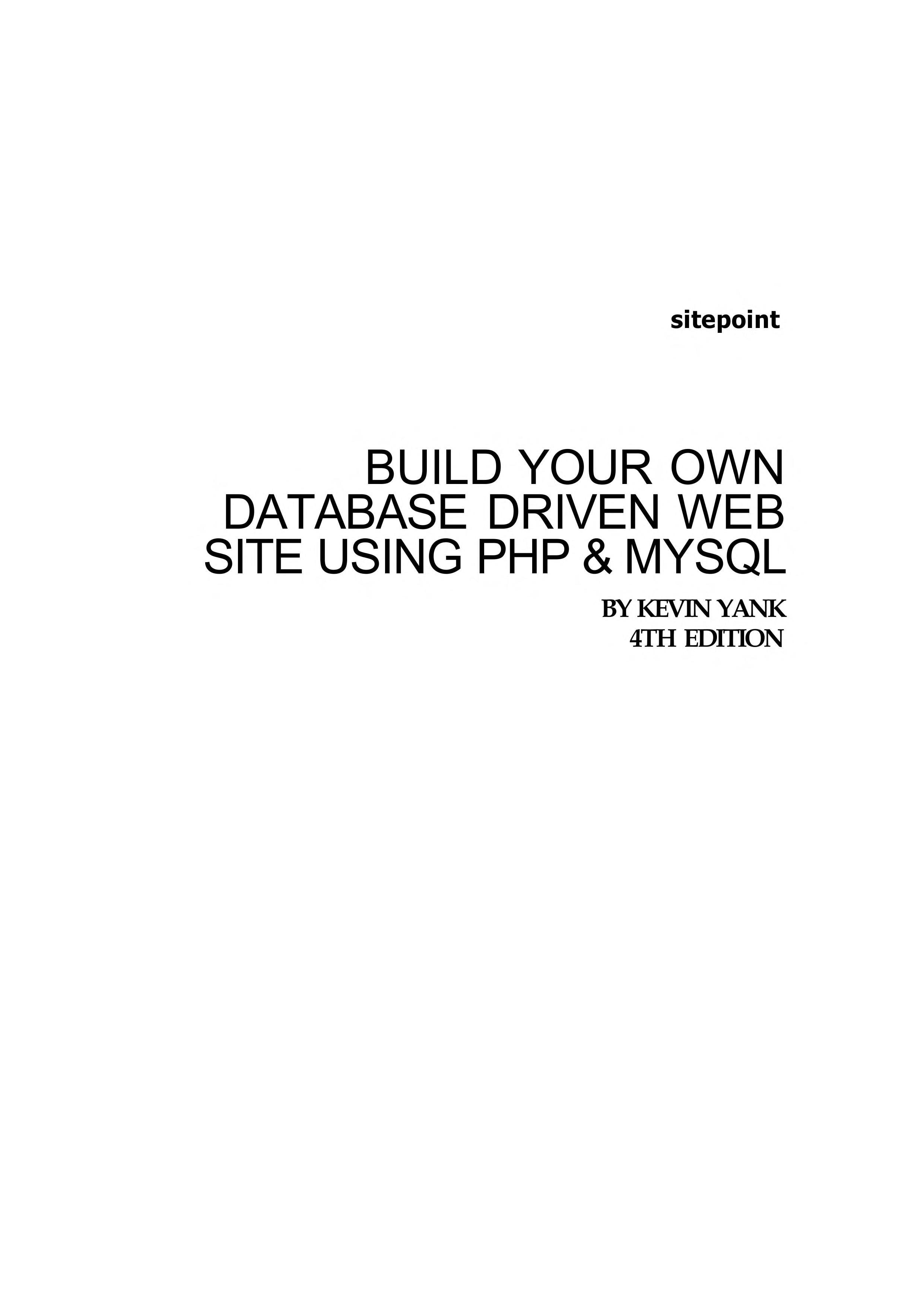 Build Your Own Database Driven Website Using PHP & MySQL
