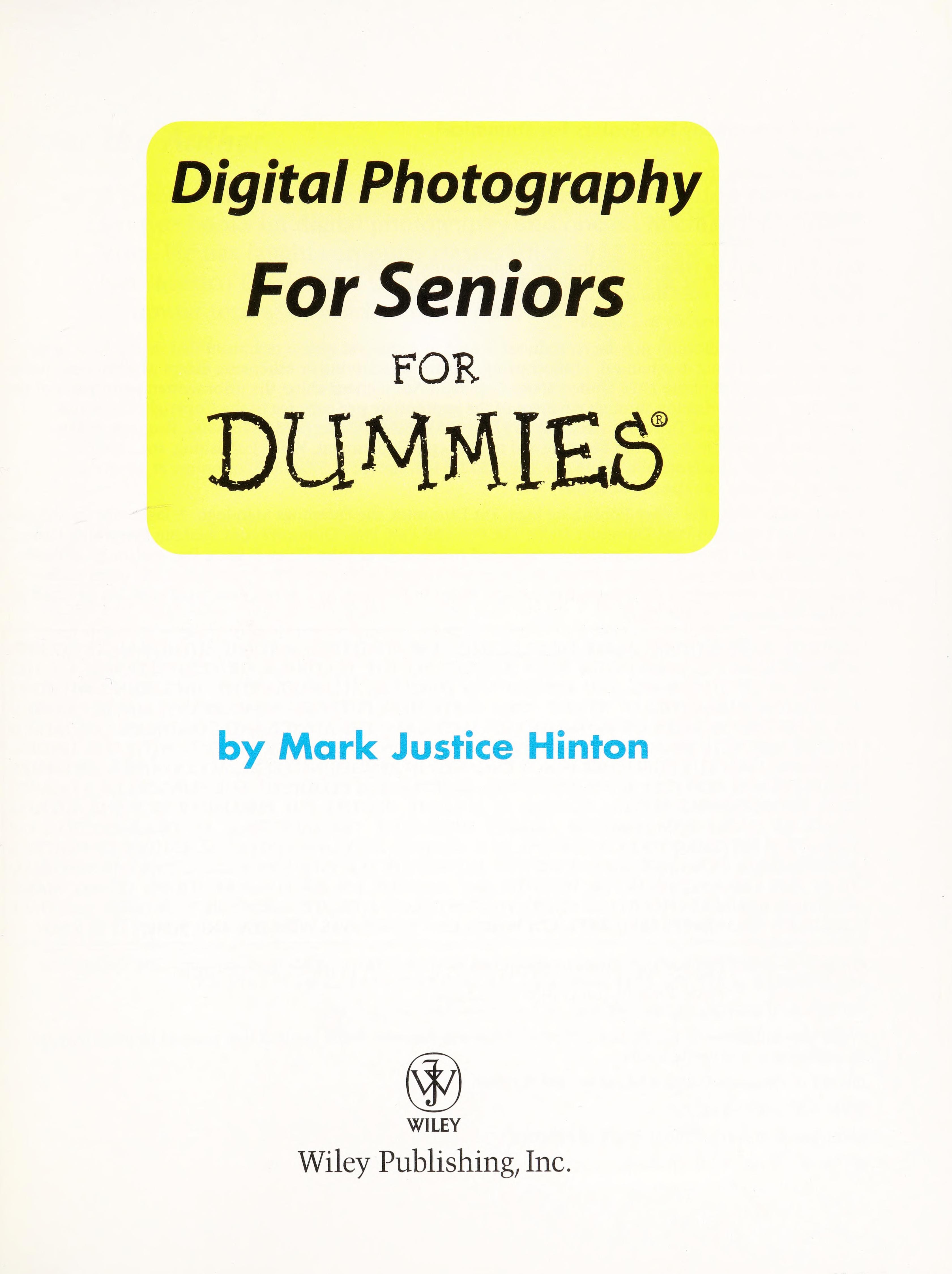 Digital photography for seniors for dummies