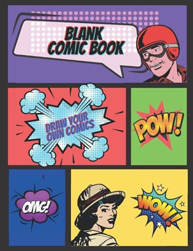 Blank Comic Book - Express your creativity: Draw your own comics, cartoons and storyboard - 100 pages with variety of templates, 8.5"x11" large size, matte finish
