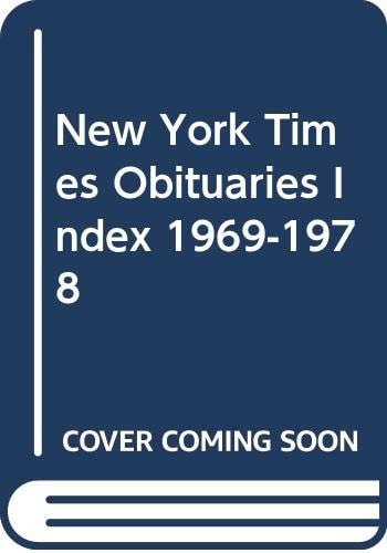 New York Times Obituaries Index 1969-1978