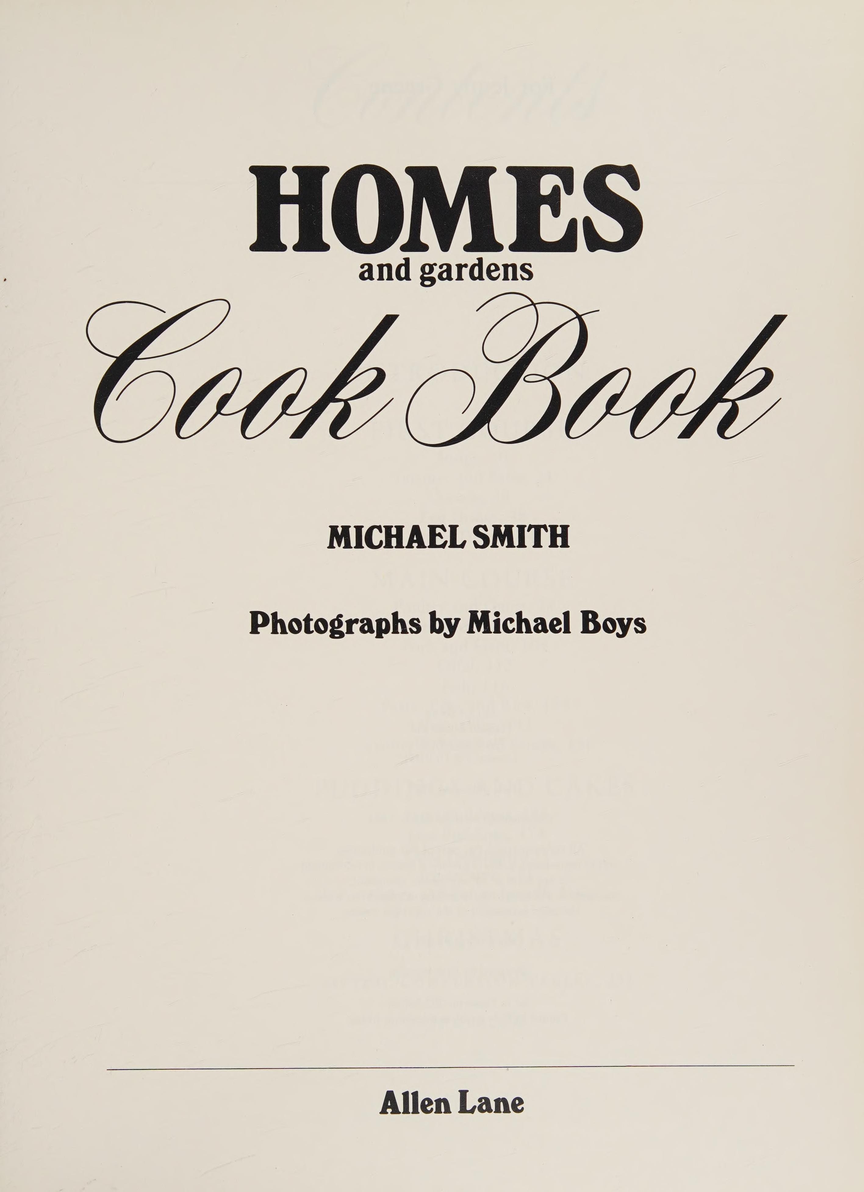 Homes and Gardens Cook Book