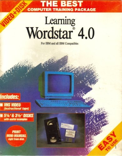 Learning Wordstar 4.0 ( for IBM & All Compatibles ) [ VHS Video Tape , 3.5" Diskettes and Printable Mini Manual ]