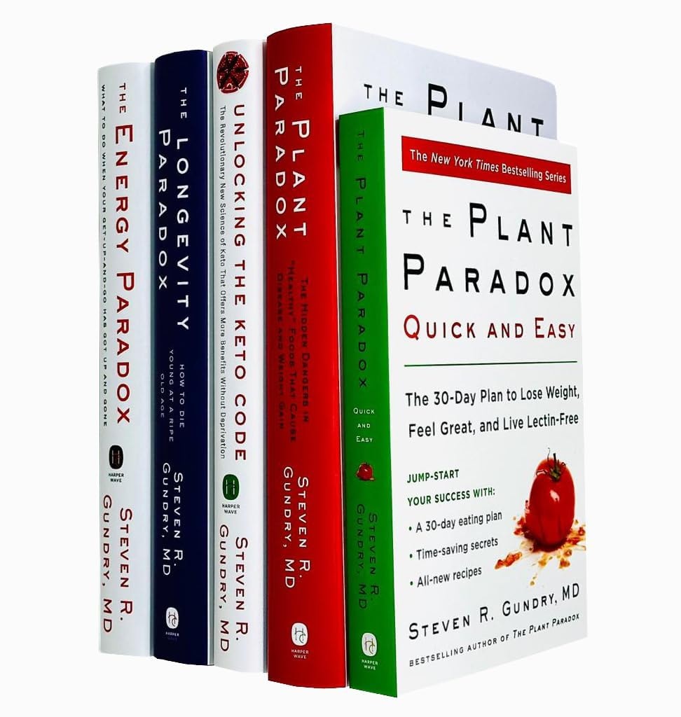 Dr. Steven R Gundry MD Collection 5 Books Set (The Plant Paradox, The Longevity Paradox, The Energy Paradox, Unlocking The Keto Code & [Paperback] The Plant Paradox Quick and Easy)
