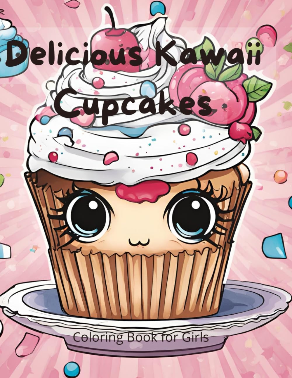 "Delicious Kawaii Cupcakes: Coloring Book for Girls"