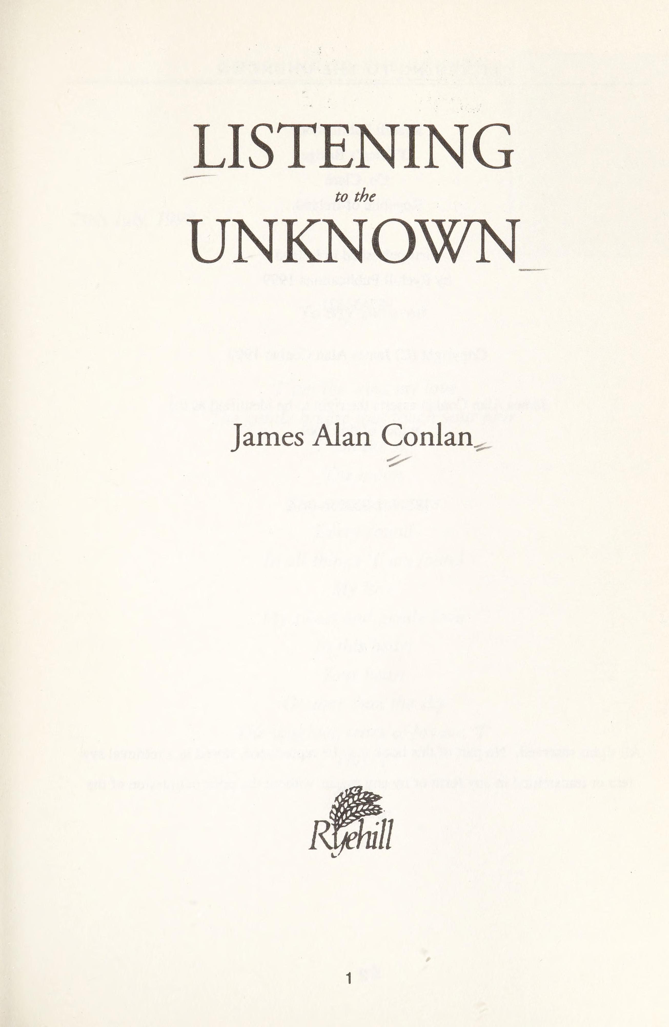 Listening to the Unknown