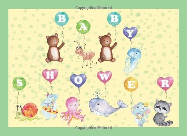 Baby Shower: Guest Book Sign In / Keepsake With Advice to Parents & Wishes For Baby / Bonus Gift Log & More: Cute Animals With Balloons Theme (Baby Shower Guest Book Animal Series)