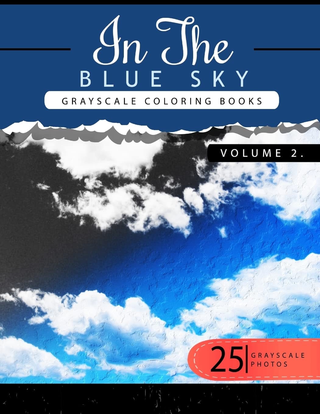 In the Blue Volume 2: Sky Grayscale coloring books for adults Relaxation Art Therapy for Busy People (Adult Coloring Books Series, grayscale fantasy coloring books) (In the Blue Sky)