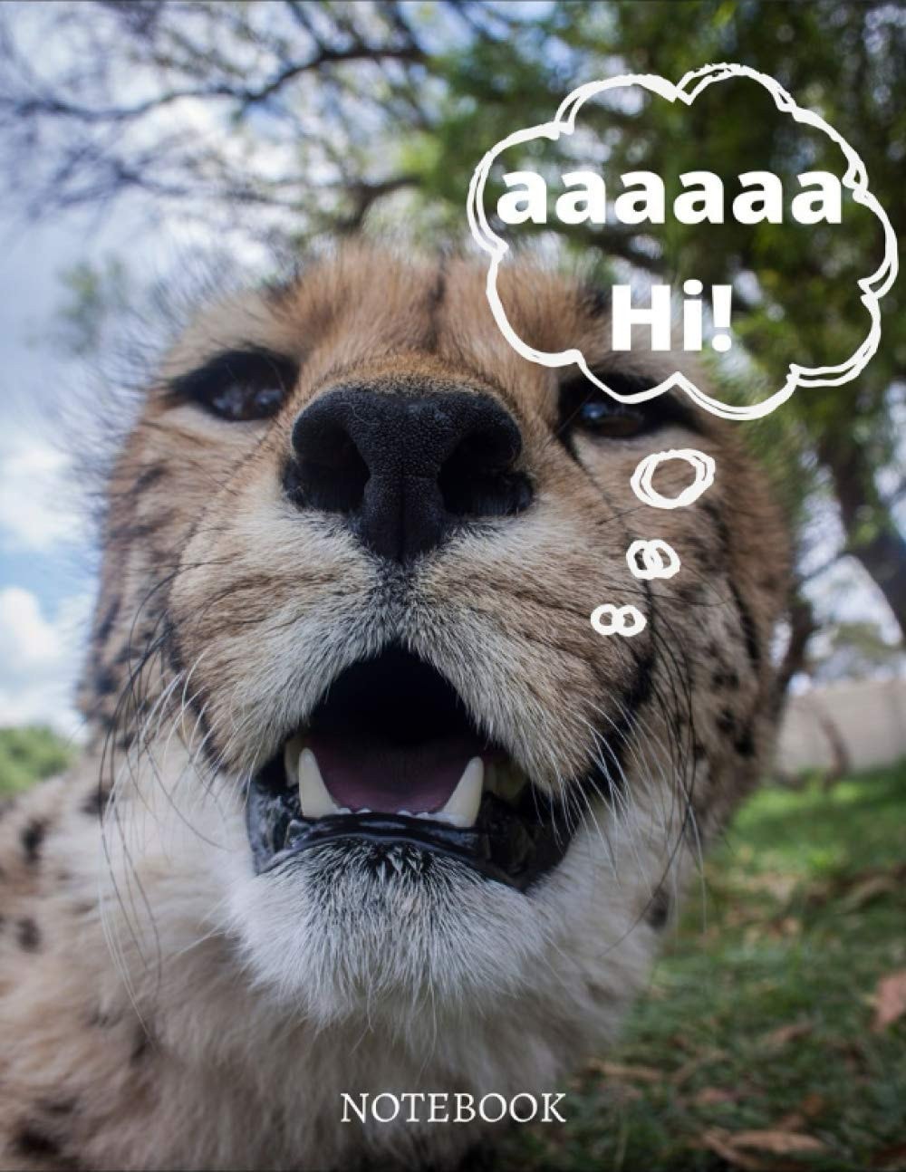 aaaa hi Notebook: cheetah spiral lined large notebook 8.5x11 in 120 pages gift idea