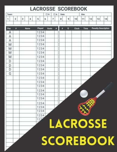 Lacrosse Scorebook: Amazing gift for Lacrosse Stat Book Lovers with large size 8.5x11 inch