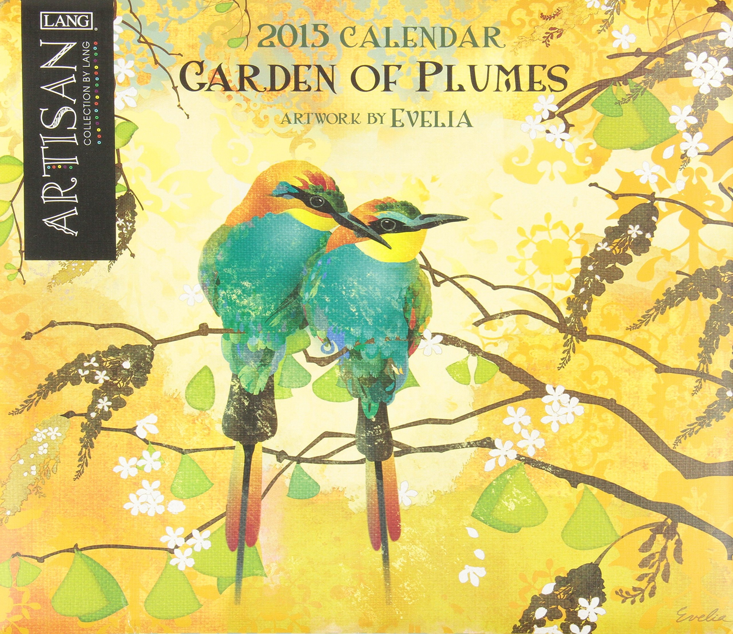 Avalanche January to December, 13.375 x 24 Inches, Perfect Timing Artisan Garden of Plumes 2015 Wall Calendar by Evelia Sowash (1001807)