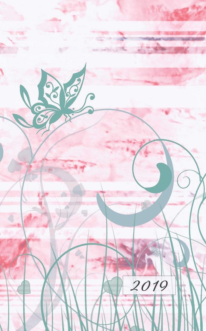 2019 Weekly & Monthly Classic Teal Mauve: 12 Month Planner Diary with Vertical Day Appointment Agenda and Small Calendar Organizer