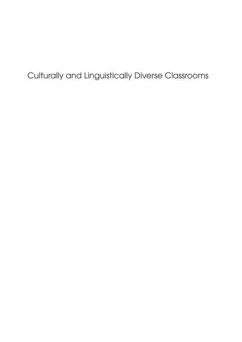 Culturally and Linguistically Diverse Classrooms