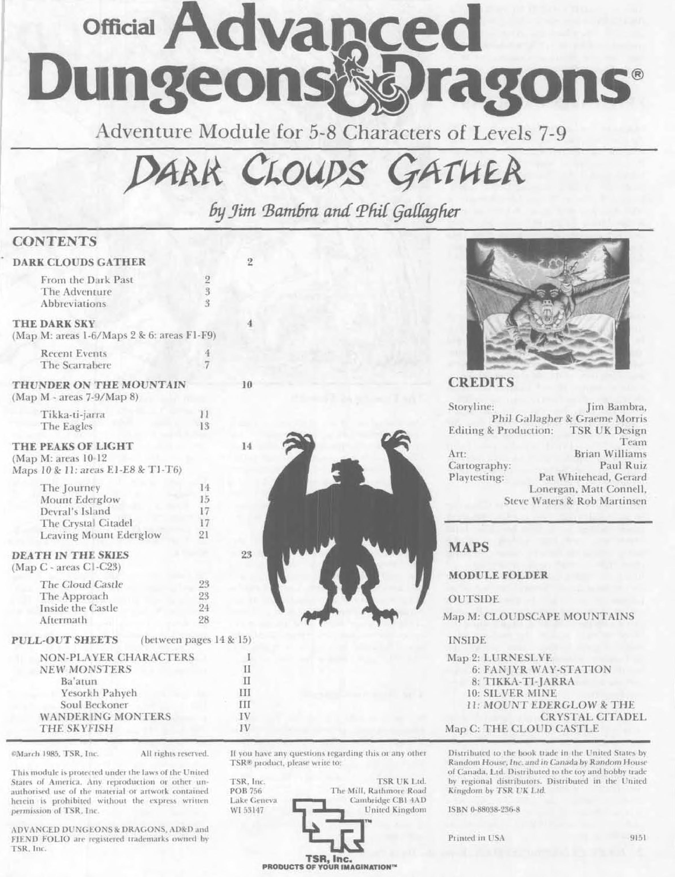 Dark Clouds Gather (Advanced Dungeons & Dragons Module UK7)