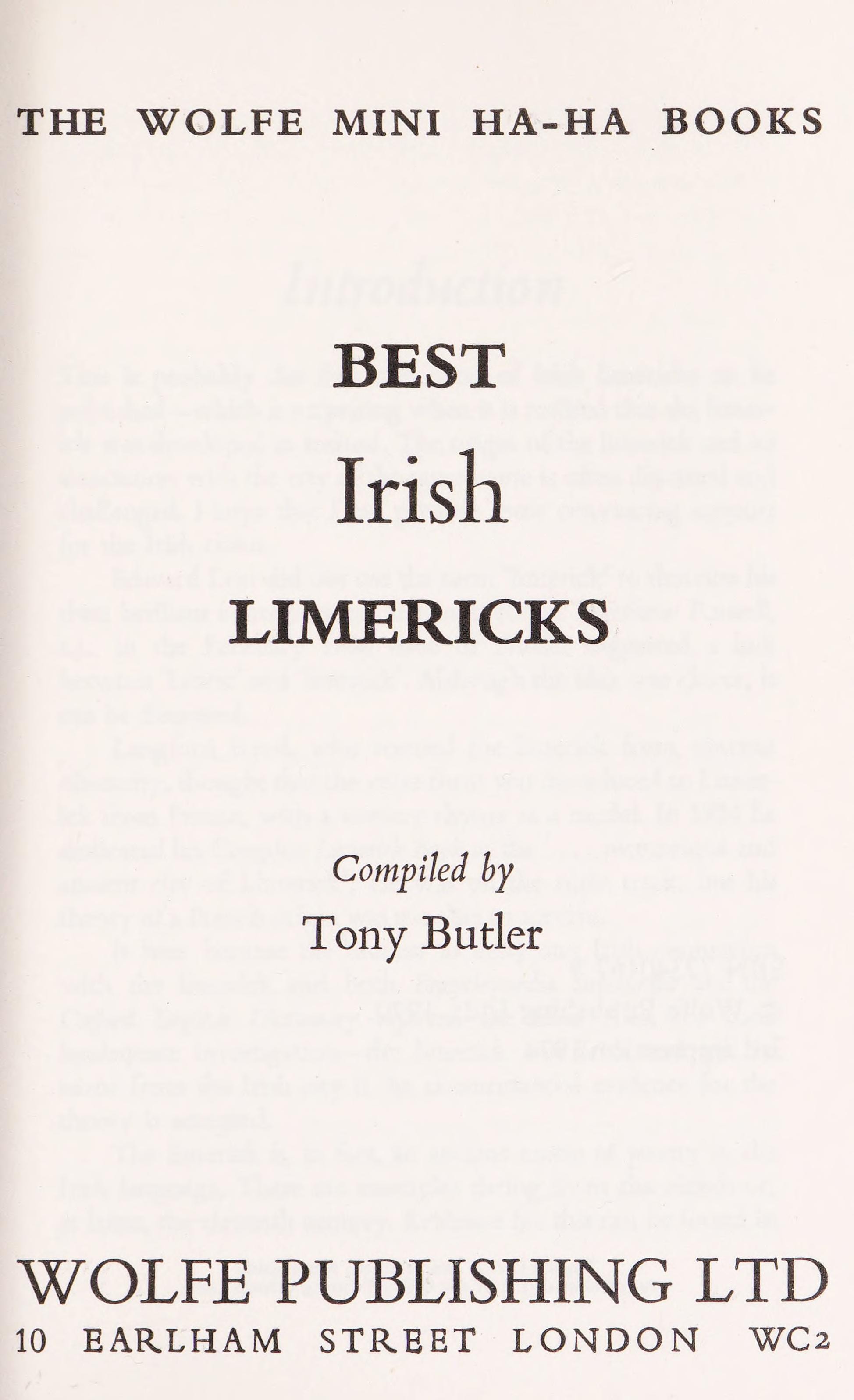 Best Irish Limericks (Mini-ha-ha Books)