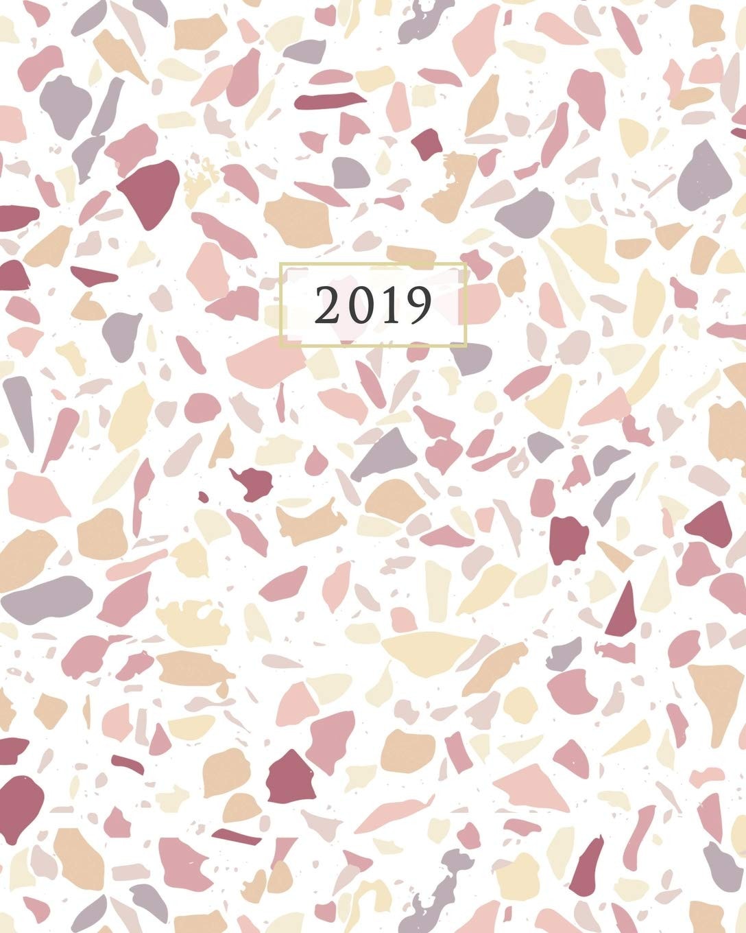 2019 Weekly & Monthly Classic Terrazzo: 12 Month Planner Diary with Vertical Day Appointment Agenda and Large Calendar Organizer