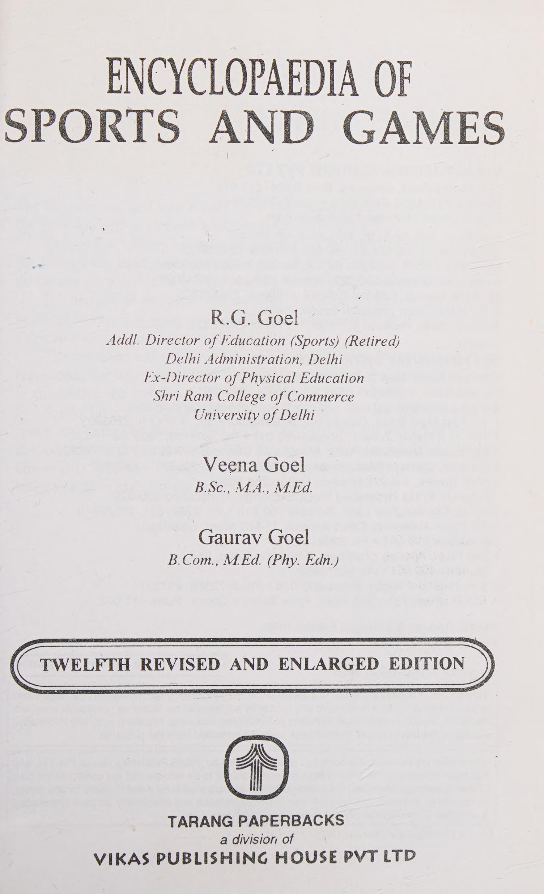 Encyclopaedia of Sports and Games