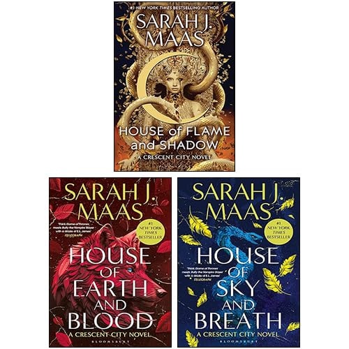 Sarah J. Maas 3 Books Collection Set (House of Earth and Blood, House of Sky and Breath & House of Flame and Shadow [Hardcover])