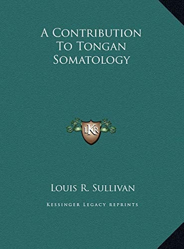 A Contribution to Tongan Somatology